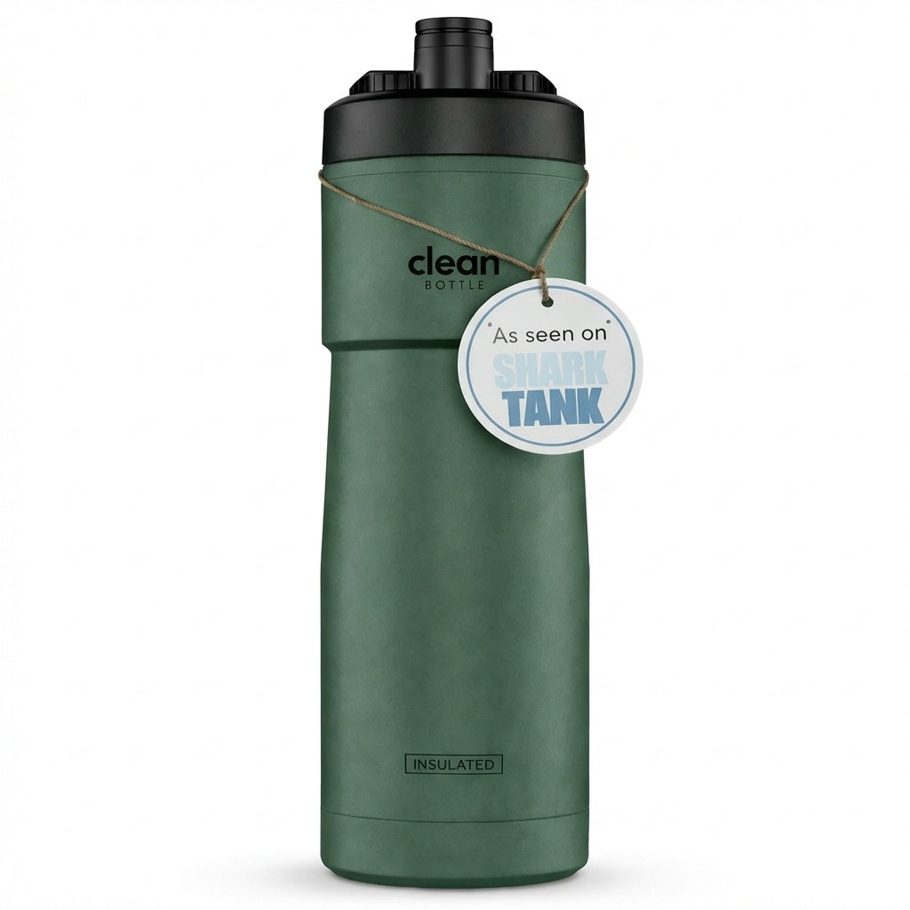 The Clean Hydration Co Insulated Bike Water Bottle 20 oz | Easy Clean Nozzle, Easy Squeeze Sports Bottle | BPA Free Cycling Bottle for Road & Mountain Biking, Gym & Travel