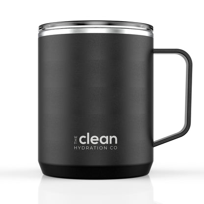 Ceramic Lined Insulated Coffee Mug with Lid - 12oz | Clean Hydration Co.