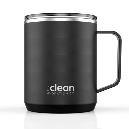 Ceramic Lined Insulated Coffee Mug with Lid - 12oz | Clean Hydration Co.