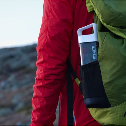 Clean Bottle Square Water Bottle 25oz, BPA-Free Plastic, Clear, Model PSQ-INF-CLEAR, Leak Proof with Carabiner Lid